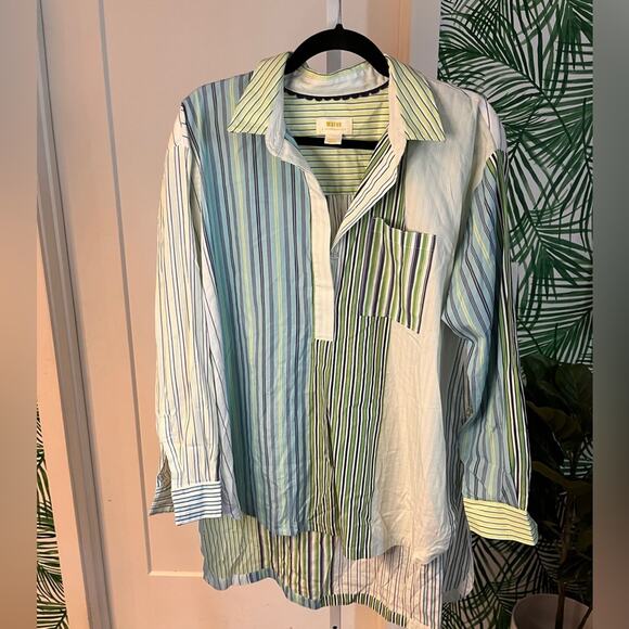 Anthropologie Maeve Alix Striped Oversized Shirt Size small - Picture 4 of 8